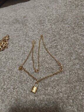 Gold Padlock Pendant CHANEL LIKE Necklace - Women's Jewelry